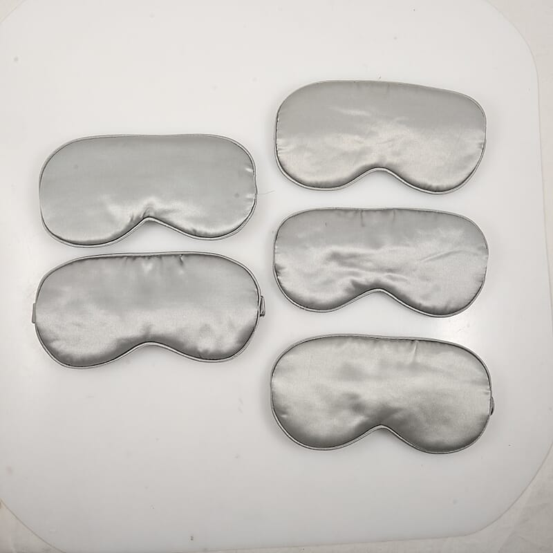 Closeout Set of 5 Grey Mulberry Silk Eye Masks (Ships in 8-10 Business Days)