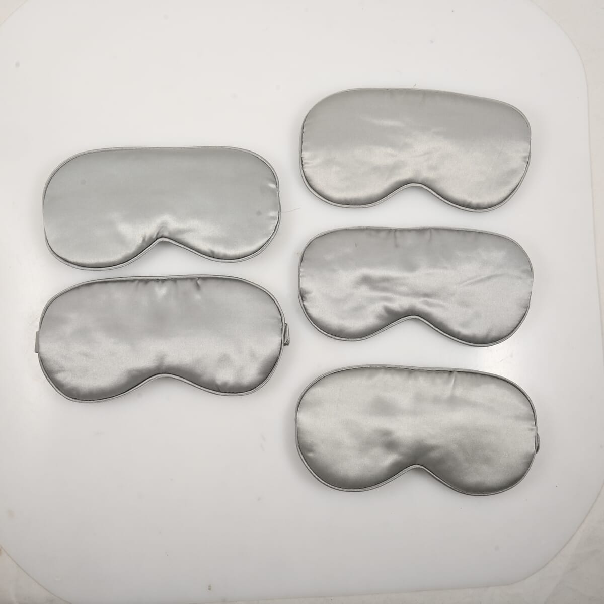 Closeout Set of 5 Grey Mulberry Silk Eye Masks (Ships in 8-10 Business Days) image number 1