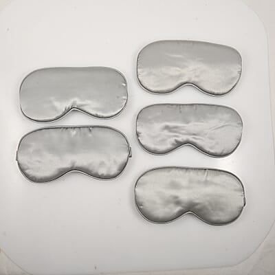 Closeout Set of 5 Grey Mulberry Silk Eye Masks (Ships in 8-10 Business Days)
