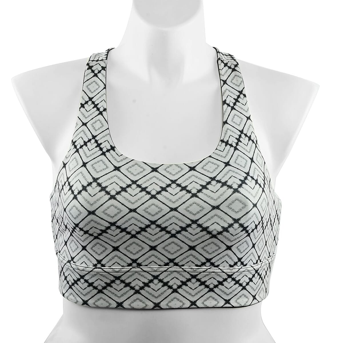 Max Studio Performance Black Aztec Leo Reversible Sports Bra - S image number 0