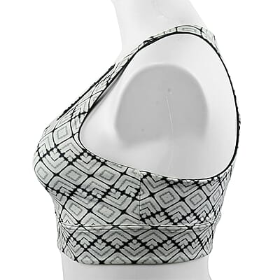 Max Studio Performance Black Aztec Leo Reversible Sports Bra - S