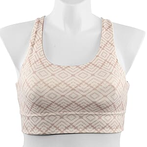 Max Studio Performance Mauve Aztec Leo Reversible Sports Bra - M