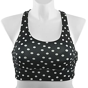 Max Studio Performance Polka Dot Leo Reversible Sports Bra - M