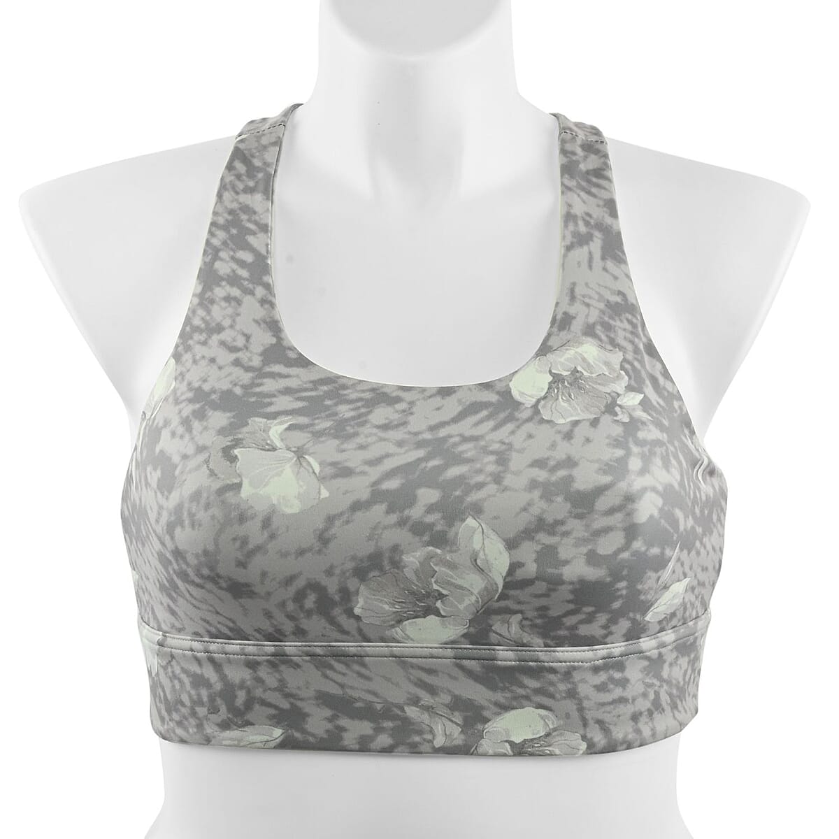 Max Studio Performance Beige Floral Leo Reversible Sports Bra - M image number 0