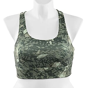 Max Studio Performance Green Floral Leo Reversible Sports Bra - XL