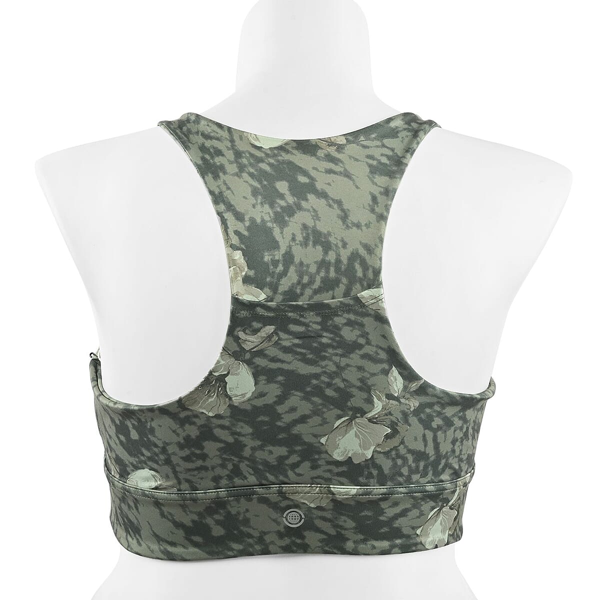 Max Studio Performance Green Floral Leo Reversible Sports Bra - XS image number 1