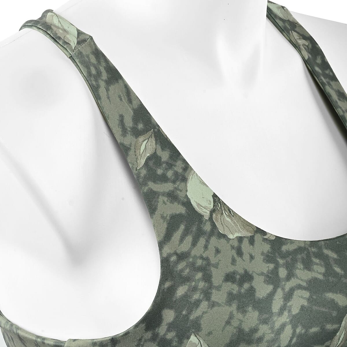 Max Studio Performance Green Floral Leo Reversible Sports Bra - XS image number 3