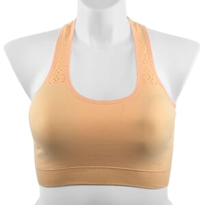 Max Studio Performance Peach Camelia Sports Bra - LXL