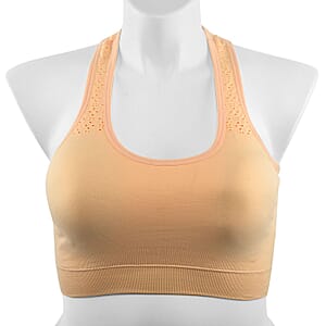 Max Studio Performance Peach Camelia Sports Bra - M
