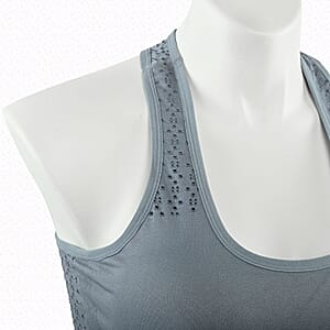 Max Studio Performance Charcoal Camelia Sports Bra - XS/S