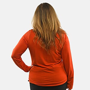 Max Studio Performance Red Arizona Tie Front Top - S