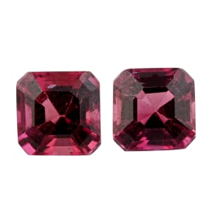 Asscher Cut AAAA Ouro Fino Rubellite Set of 2 (Sqr 5x5 mm) 1.50 ctw
