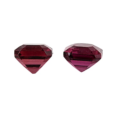 Asscher Cut AAAA Ouro Fino Rubellite Set of 2 (Sqr 5x5 mm) 1.50 ctw