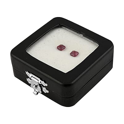 Asscher Cut AAAA Ouro Fino Rubellite Set of 2 (Sqr 5x5 mm) 1.50 ctw