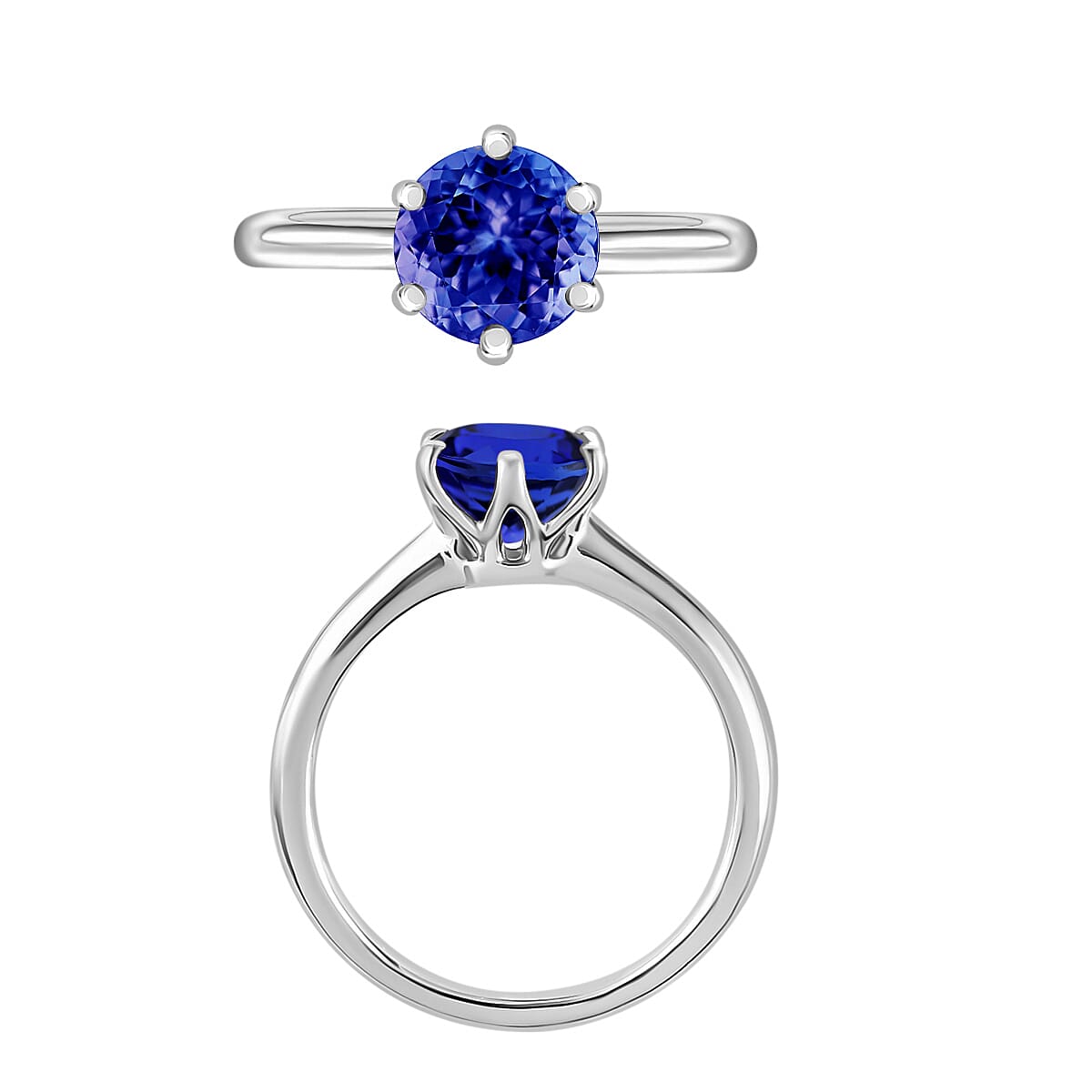 Rhapsody AAAA Tanzanite Solitaire Ring in 950 Platinum (Size 4.5) 1.45 ctw (Del. in 10-12 Days) image number 3