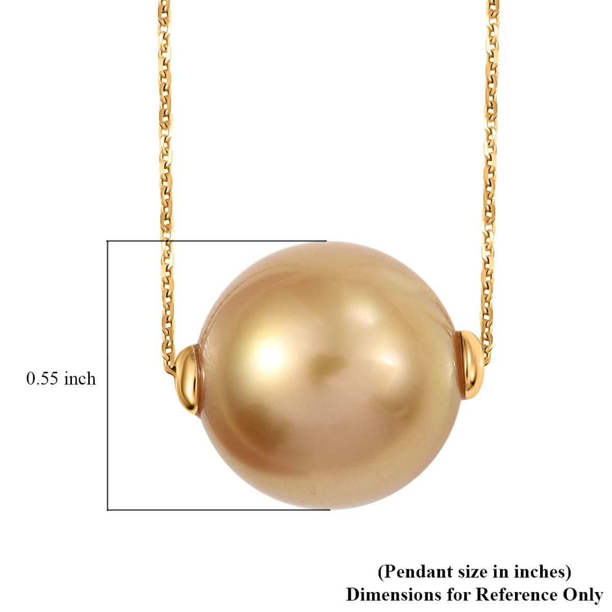 AAA South Sea Golden Pearl Sunset Drop Necklace in 18K Yellow Gold 18 Inches image number 6