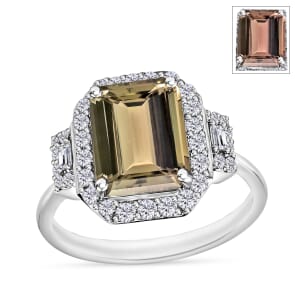 Luxoro AAA Turkizite and G-H I2 Diamond 4.33 ctw Ring in 14K White Gold (Size  10.0)