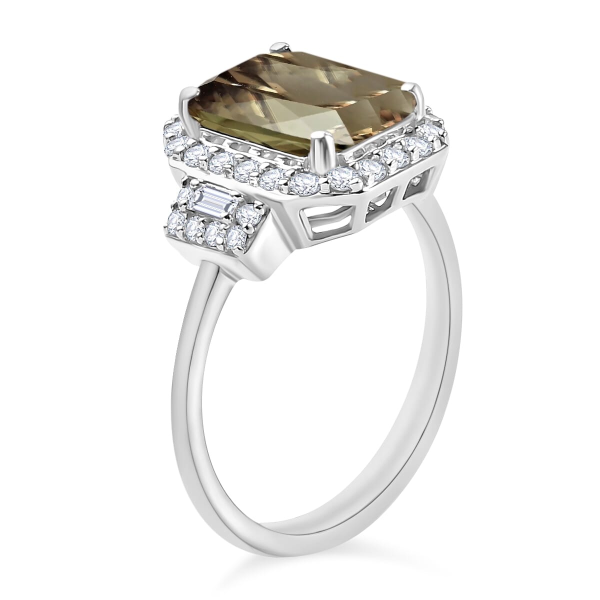 Luxoro AAA Turkizite and G-H I2 Diamond Ring in 14K White Gold (Size 10.0) 4.33 ctw image number 2