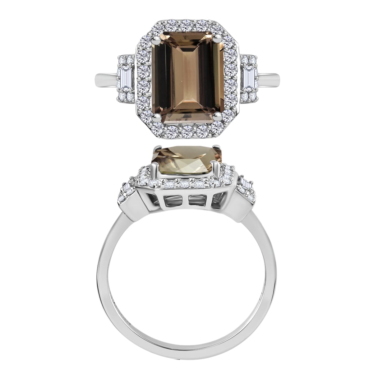 Luxoro AAA Turkizite and G-H I2 Diamond Ring in 14K White Gold (Size 10.0) 4.33 ctw image number 3