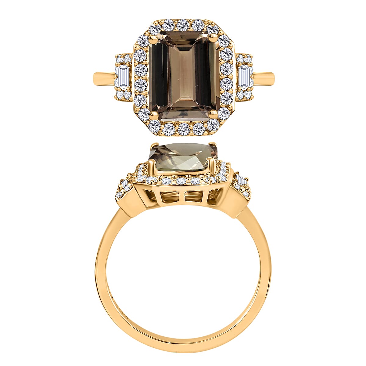 Luxoro AAA Turkizite and G-H I2 Diamond 4.33 ctw Ring in 14K Yellow Gold (Size  6.5) (Del. in 10-12 Days) image number 3