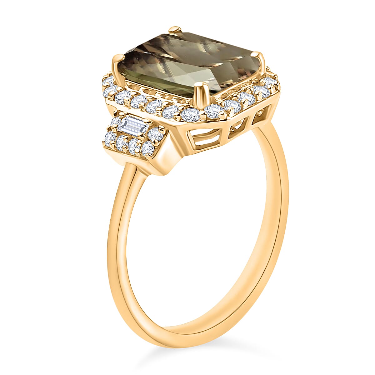 Luxoro AAA Turkizite and G-H I2 Diamond 4.33 ctw Ring in 14K Yellow Gold (Size  8.5) (Del. in 10-12 Days) image number 2