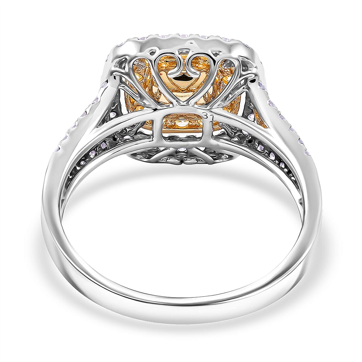 Modani Natural Yellow and White Diamond (SI) 1.70 ctw Ring in 950 Platinum & 18K Yellow Gold (Size 10.0) image number 3