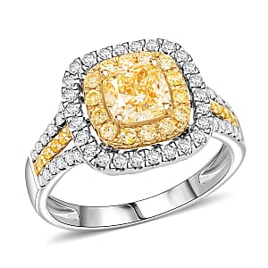 Modani Natural Yellow and White Diamond SI 1.70 ctw Ring in 950 Platinum & 18K Yellow Gold (Size 8.0)