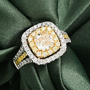 Modani Natural Yellow and White Diamond SI 1.70 ctw Ring in 950 Platinum & 18K Yellow Gold (Size 9.0)