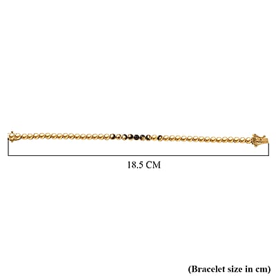 GP Thai Black Spinel 0.30 ctw Bracelet in 18K Vermeil Yellow Gold Over Sterling Silver (7.00 In)