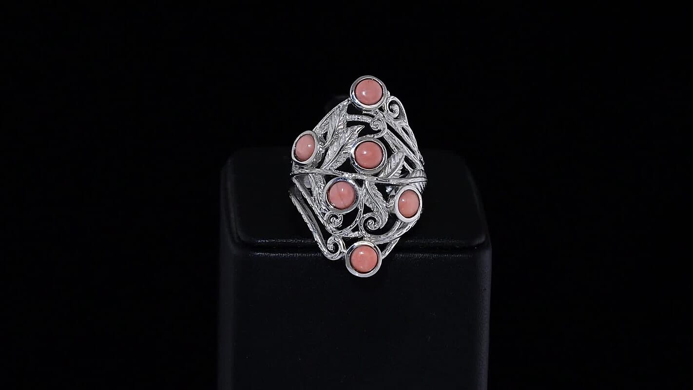 Karis Oregon Peach Opal Ring in Platinum Bond (Size 10.0) 1.30 ctw