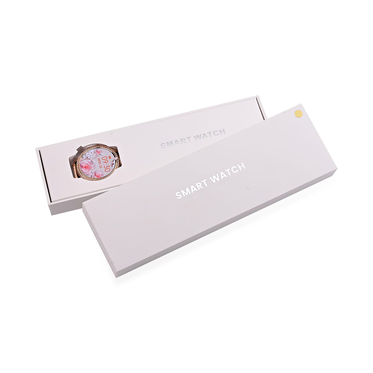 Mother's Day Special Deal Austrian Crystal Multi Functional Smart Watch in Rosetone with Stainless Steel Butterfly Buckle image number 9