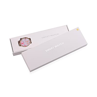 Austrian Crystal Multi Functional Smart Watch in Rosetone with Stainless Steel Butterfly Buckle