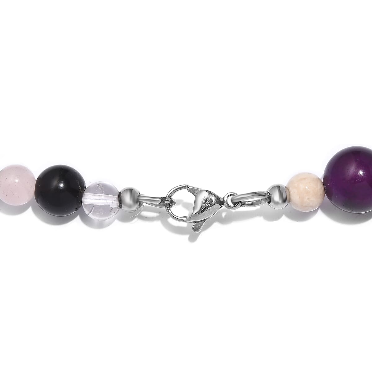 Multi Gemstone 435.00 ctw Necklace in Stainless Steel 36 Inches image number 2