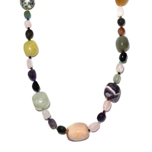 Multi Gemstone 670.00 ctw Necklace in 18K YG Plated 24 Inches