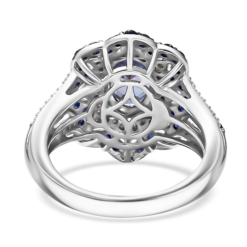 D'Joy Tanzanite, Multi Gemstone Ring in Rhodium Over Sterling Silver 2.80 ctw (Size 10.0)