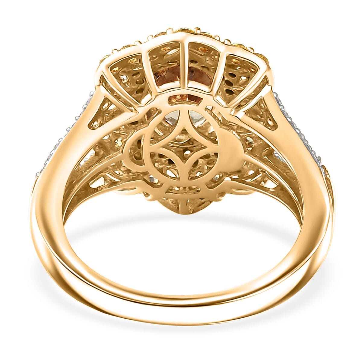 D'Joy Turkizite and Multi Gemstone 2.90 ctw Ring in 18K Vermeil Yellow Gold Over Sterling Silver (Size 7.0) image number 4