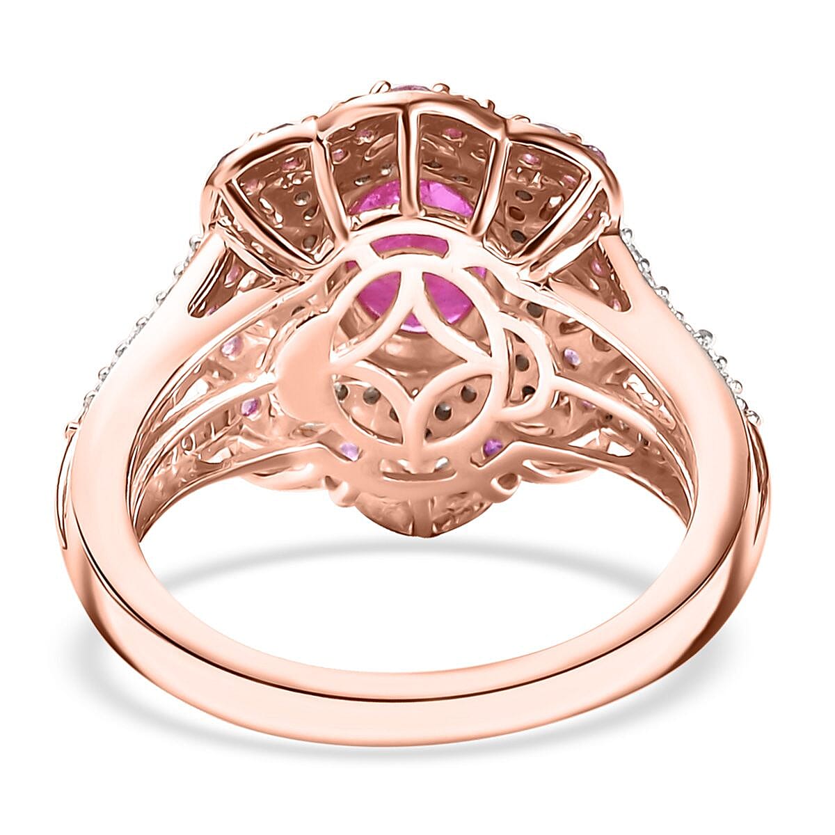 D'Joy Mozambique Ruby and Multi Gemstone 2.75 ctw Ring in 18K Vermeil Yellow Gold Over Sterling Silver (Size 10.0) image number 4