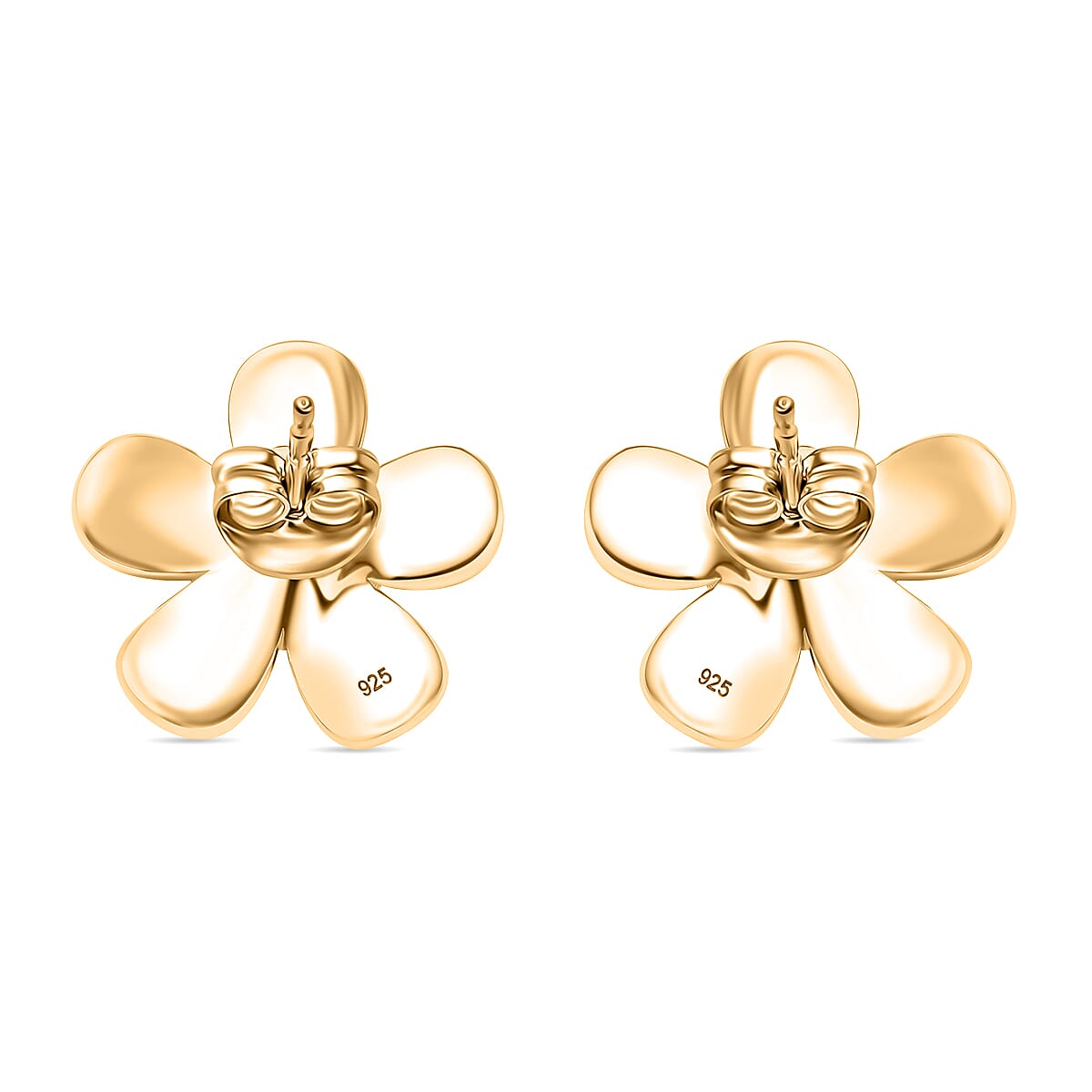 Moissanite Floral Earrings in 18K Vermeil YG Over Sterling Silver 0.06 ctw image number 4
