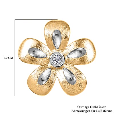 Moissanite Floral Earrings in 18K Vermeil YG Over Sterling Silver 0.06 ctw