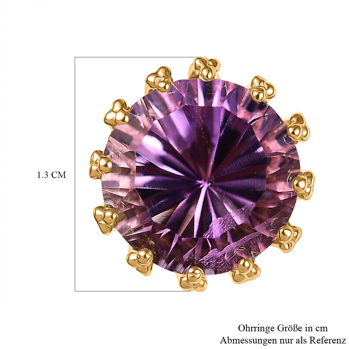 D'Joy Rose De France Amethyst 6.90 ctw Stud Earrings in 18K Vermeil YG Over Sterling Silver