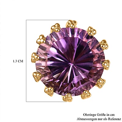 D'Joy Rose De France Amethyst 6.90 ctw Stud Earrings in 18K Vermeil YG Over Sterling Silver