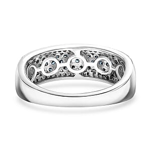 Venice Blue Diamond I1-I2 and Diamond 1.00 ctw Ring in Platinum Over Sterling Silver (Size 7.0)