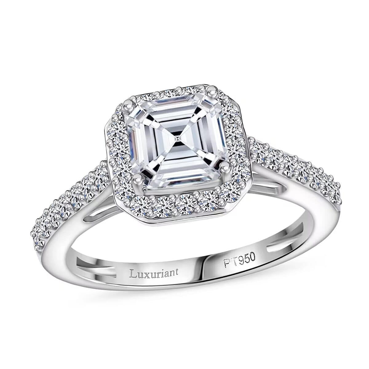 950 Platinum Luxuriant Lab Grown Diamond (E-F, VS) Ring (Size 8.5) (5 g) 2.00 ctw image number 0