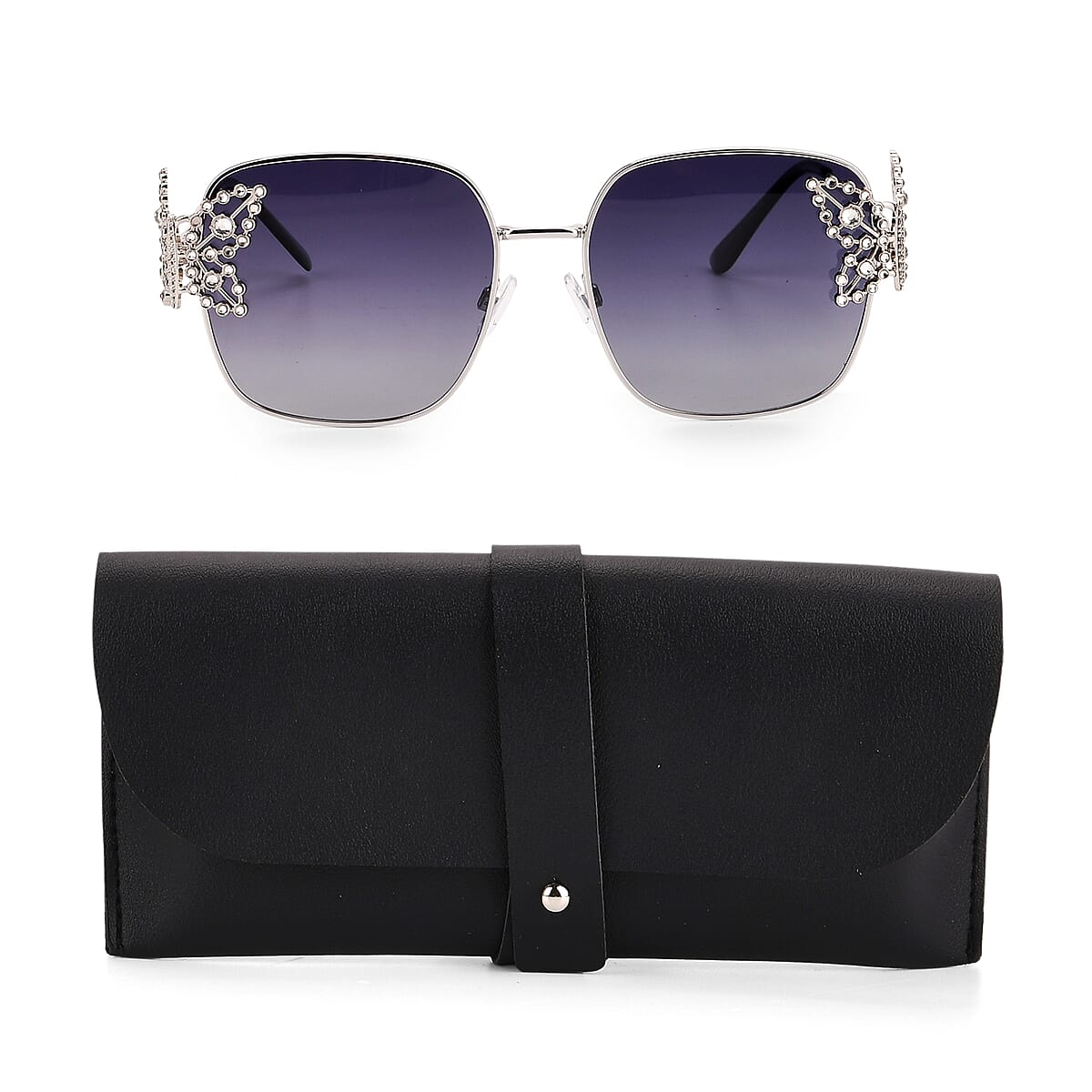 UV400 Polarized Sunglasses with Storage Bag - Grey image number 3