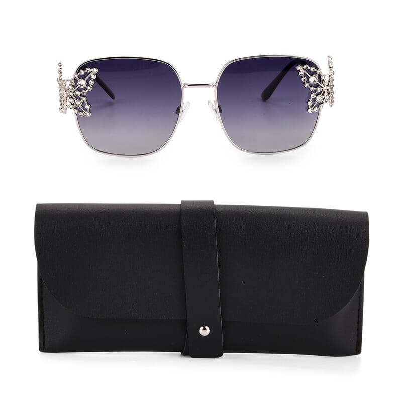 UV400 Polarized Sunglasses with Storage Bag - Grey