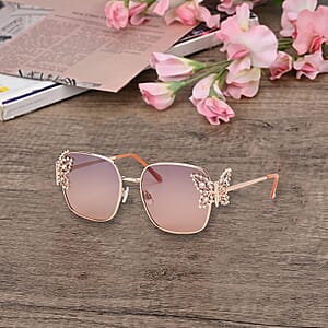 UV400 Polarized Sunglasses with Storage Bag - Light Brown