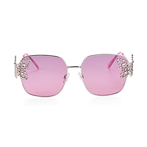 UV400 Polarized Sunglasses with Storage Bag - Light Pink