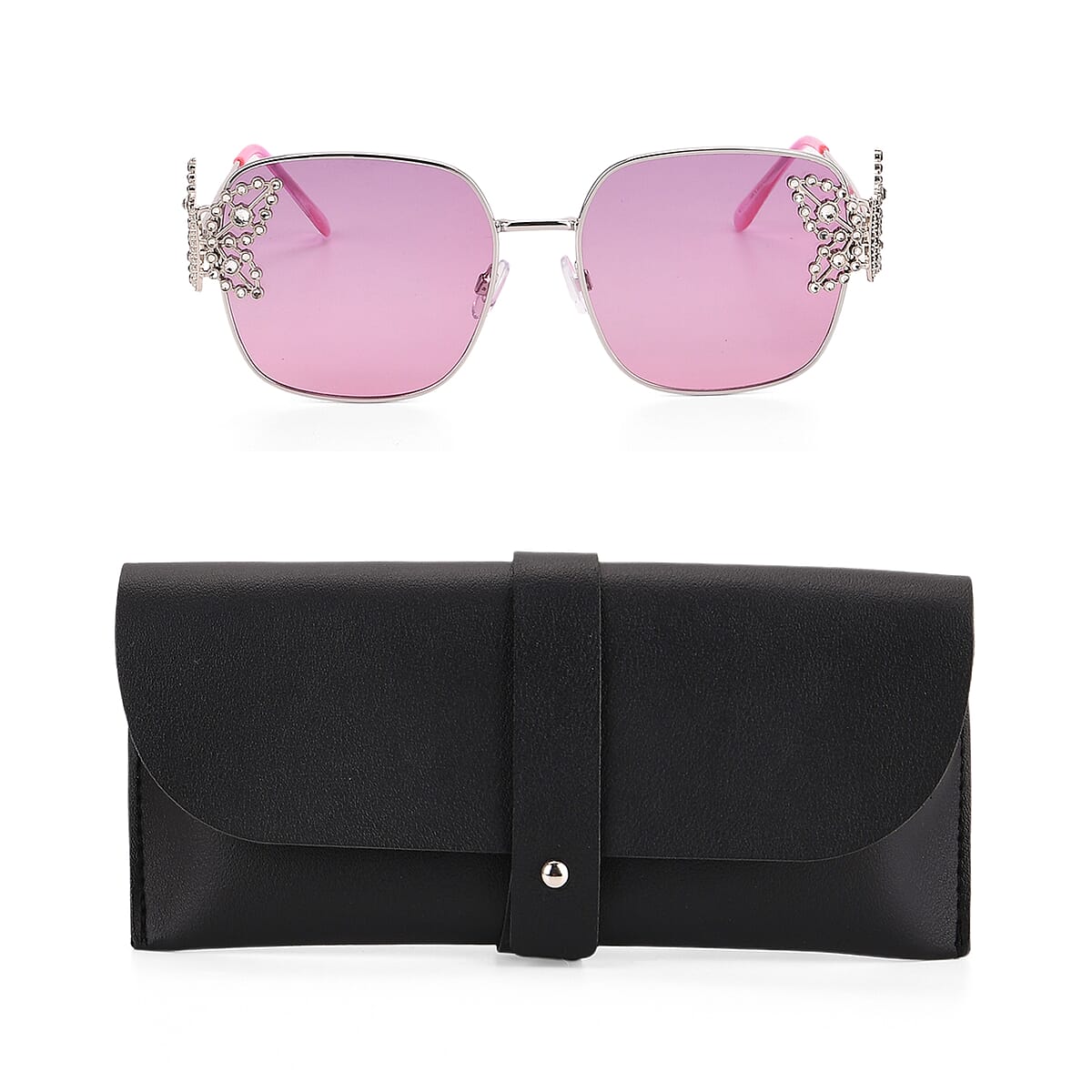 UV400 Polarized Sunglasses with Storage Bag - Light Pink image number 4