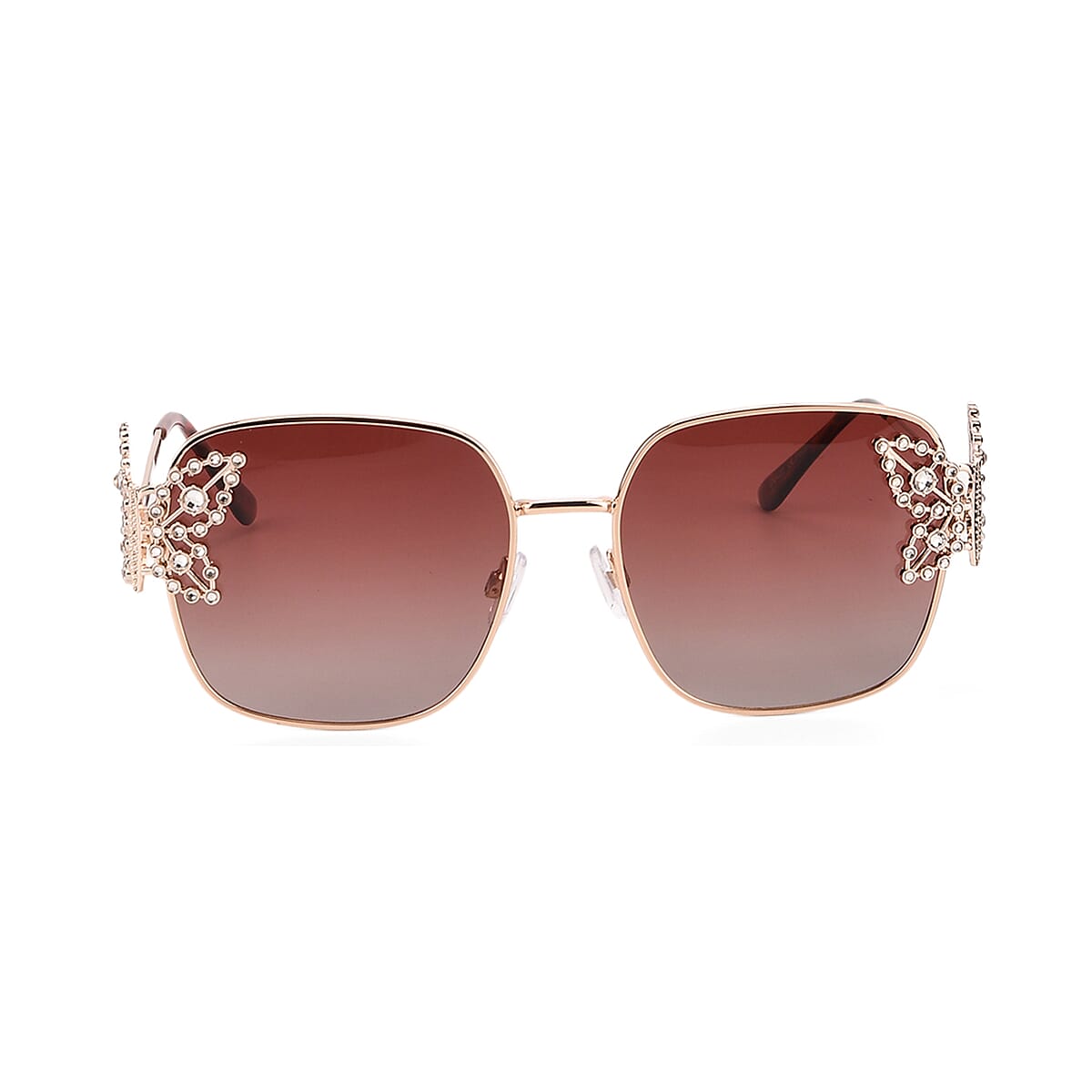 UV400 Polarized Sunglasses with Storage Bag - Light Gold image number 2