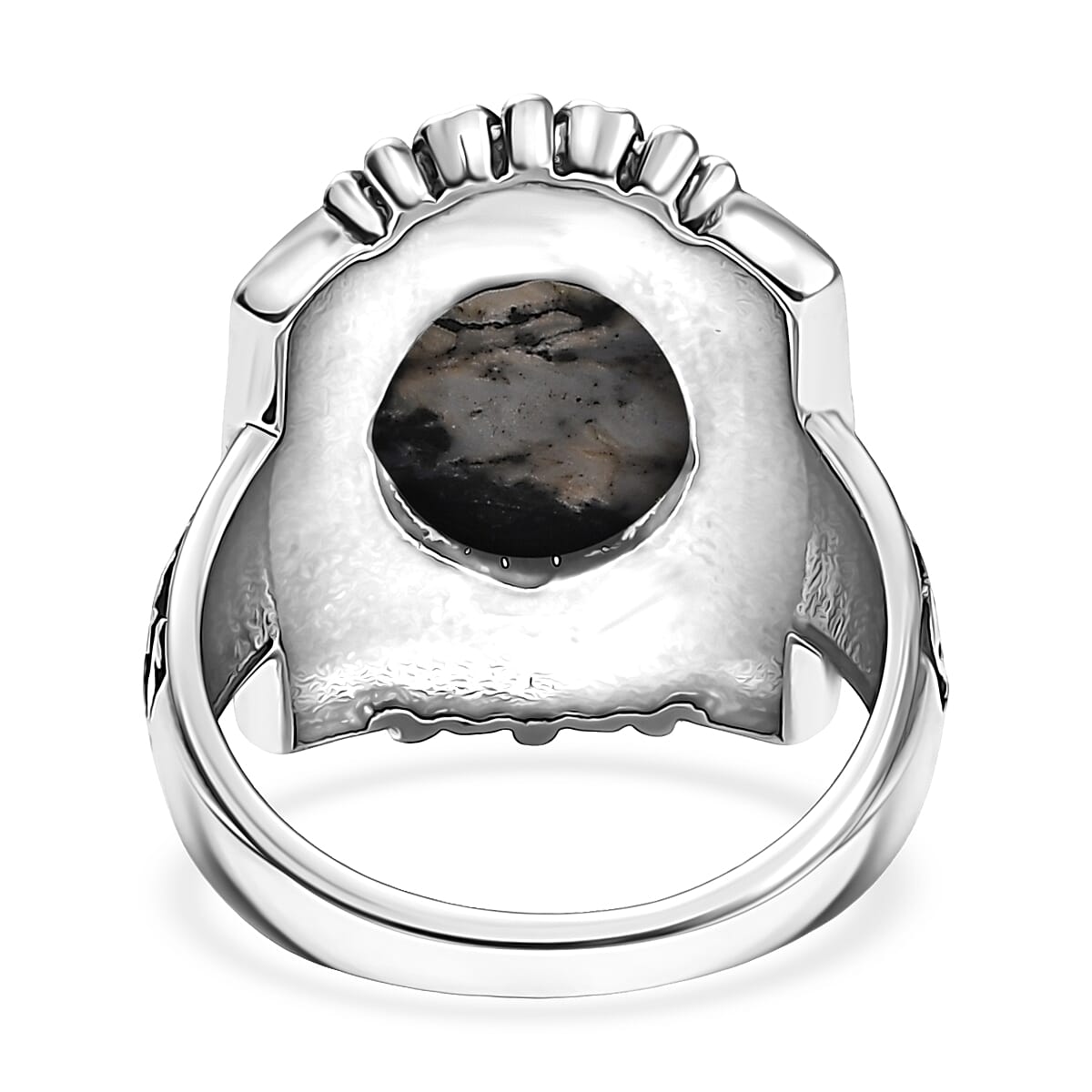 D'Joy Artisan Crafted White Buffalo 5.00 ctw Sacred Guardians Ring in Sterling Silver (Size 7.0)  image number 4